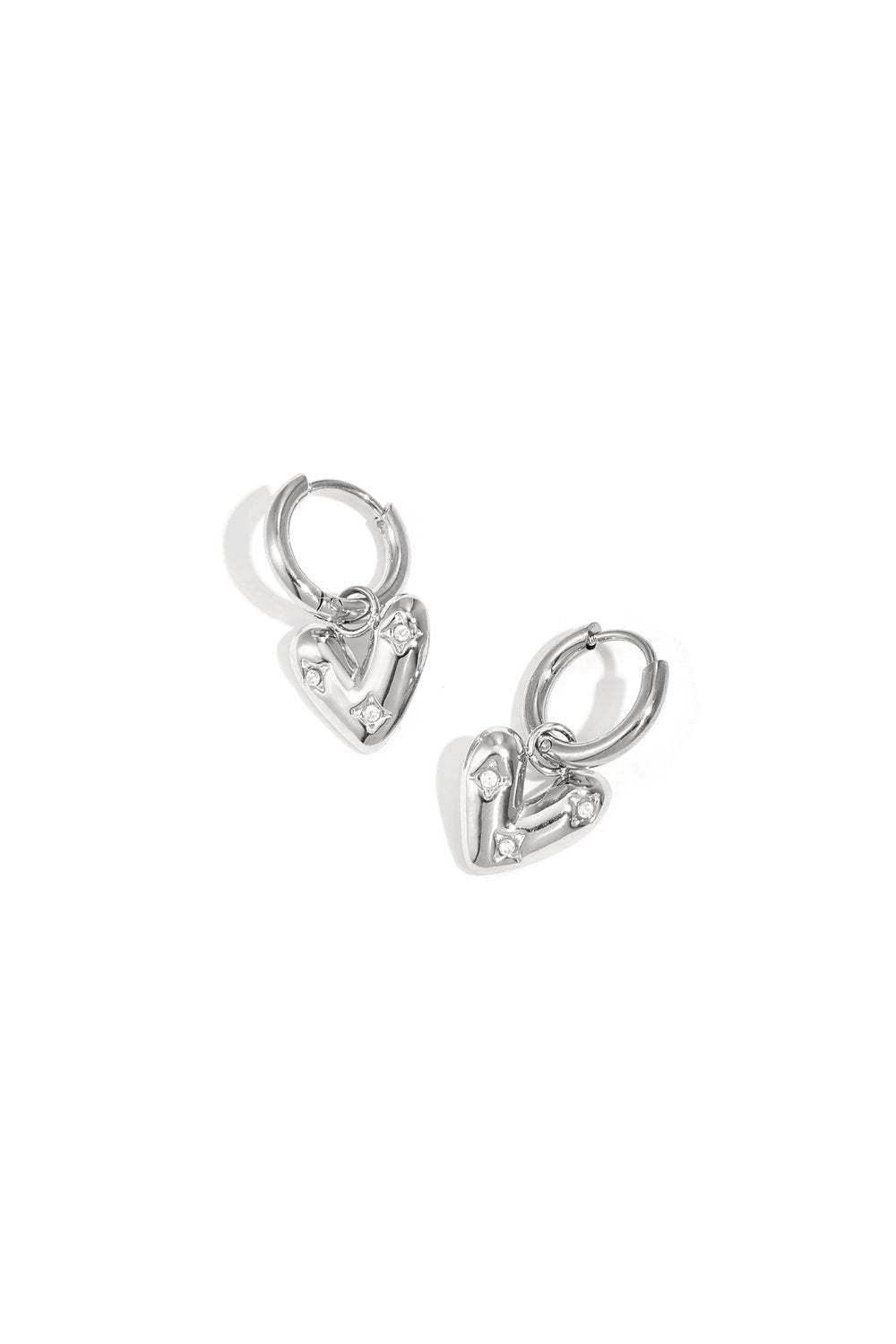 Earrings Zircon Hearts