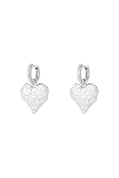 Earrings Textured Heart