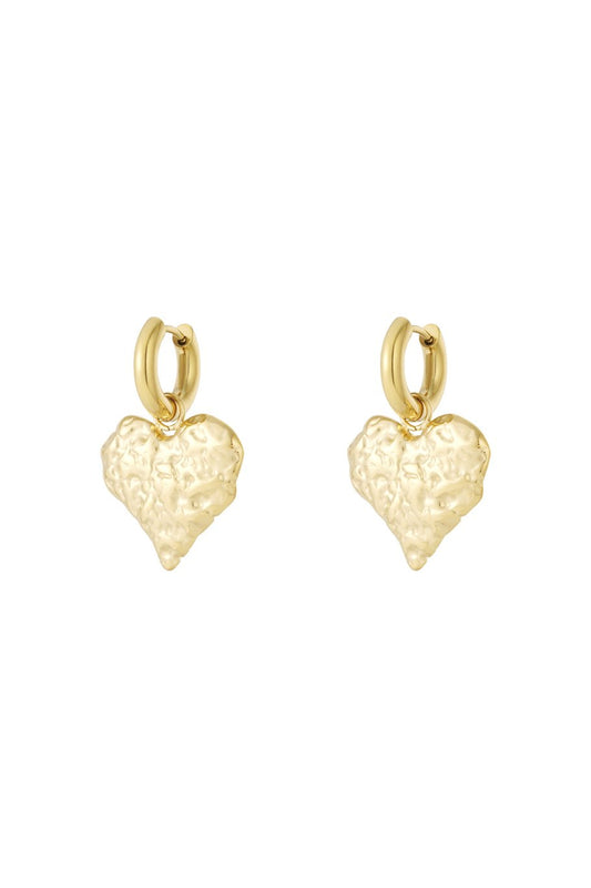 Earrings Textured Heart