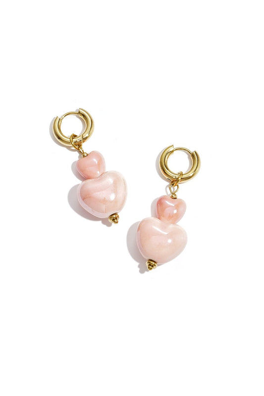 Earrings Heart Beads