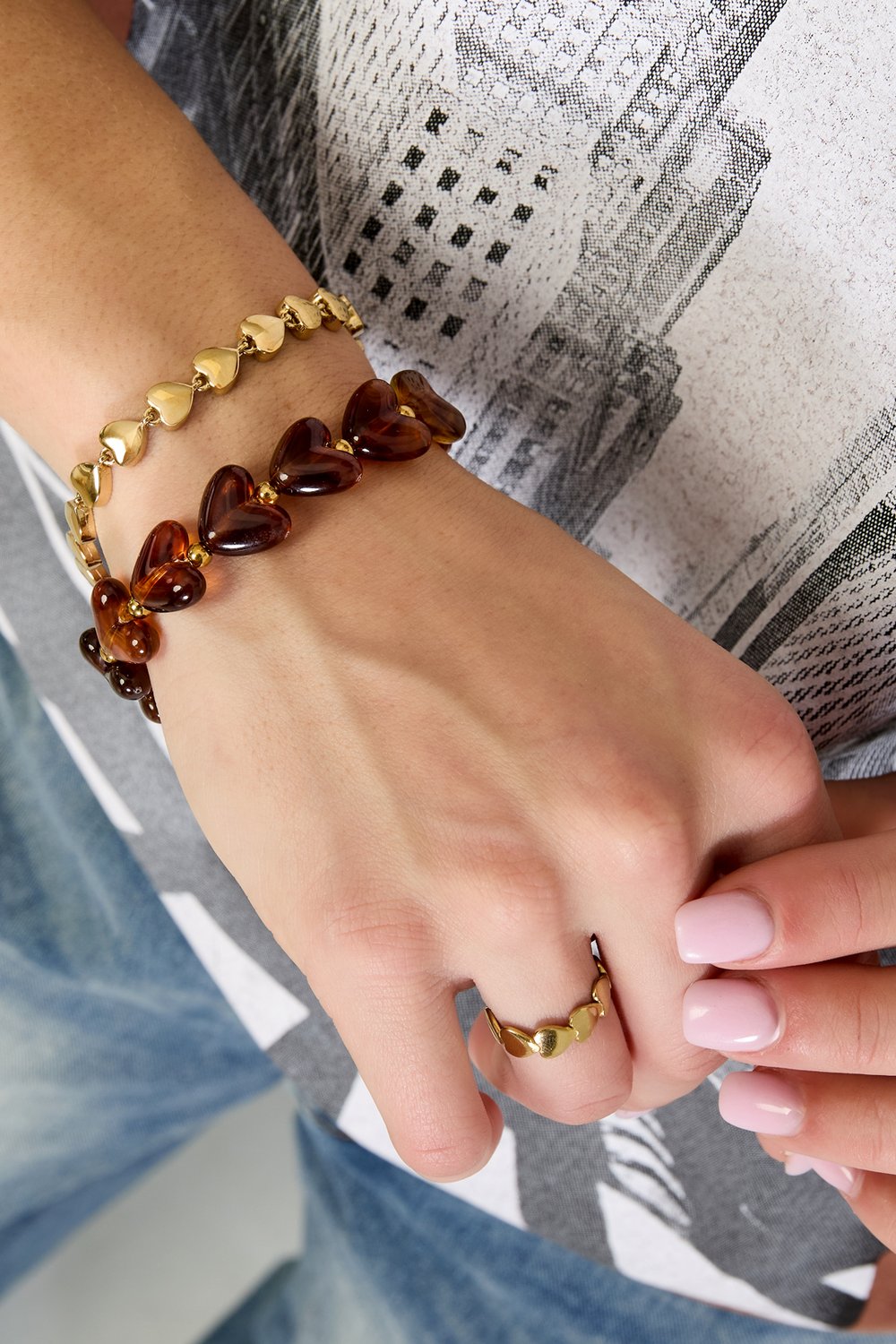 Bracelet Heart Beads