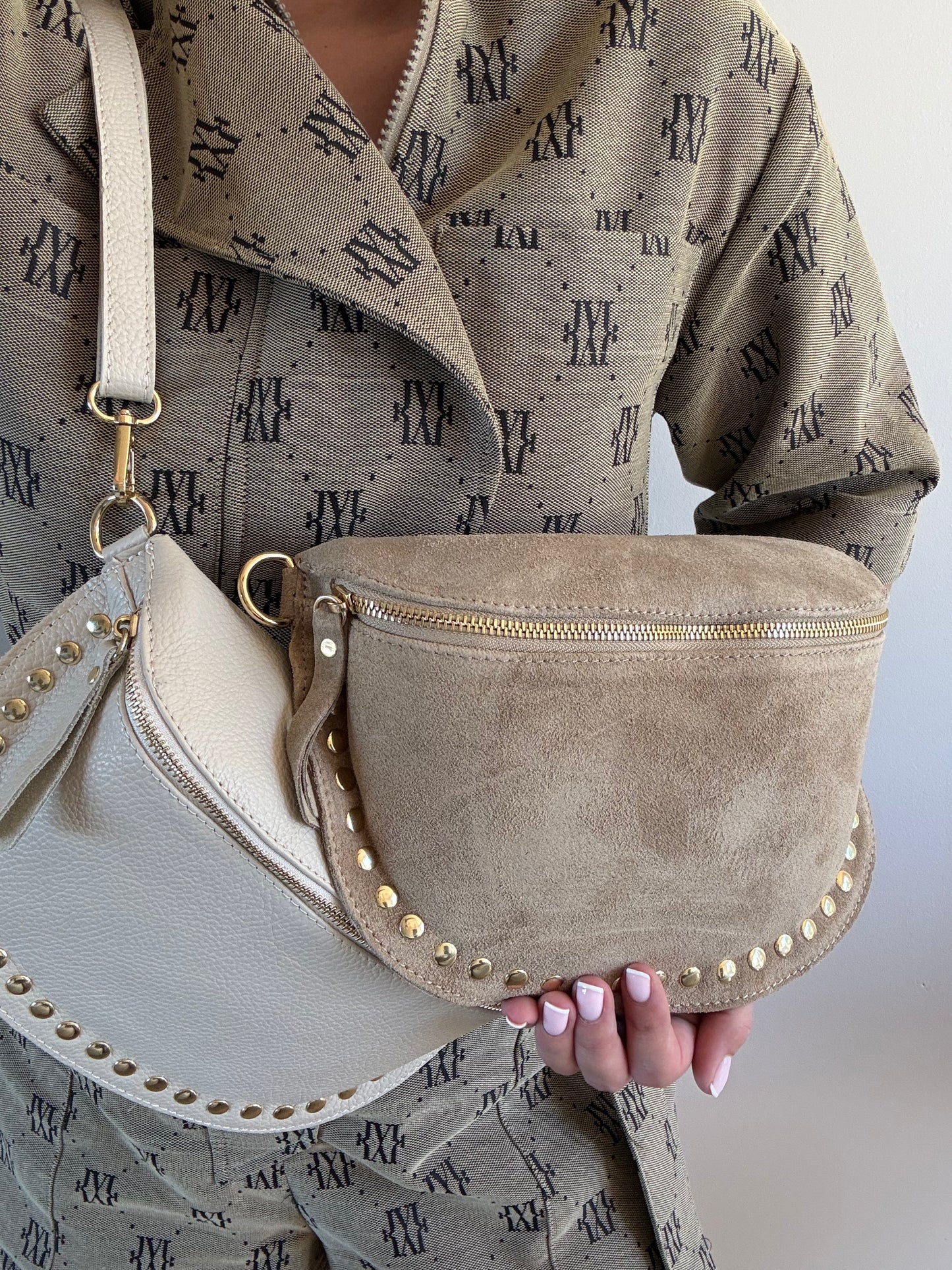Heuptas Studs Suede Taupe