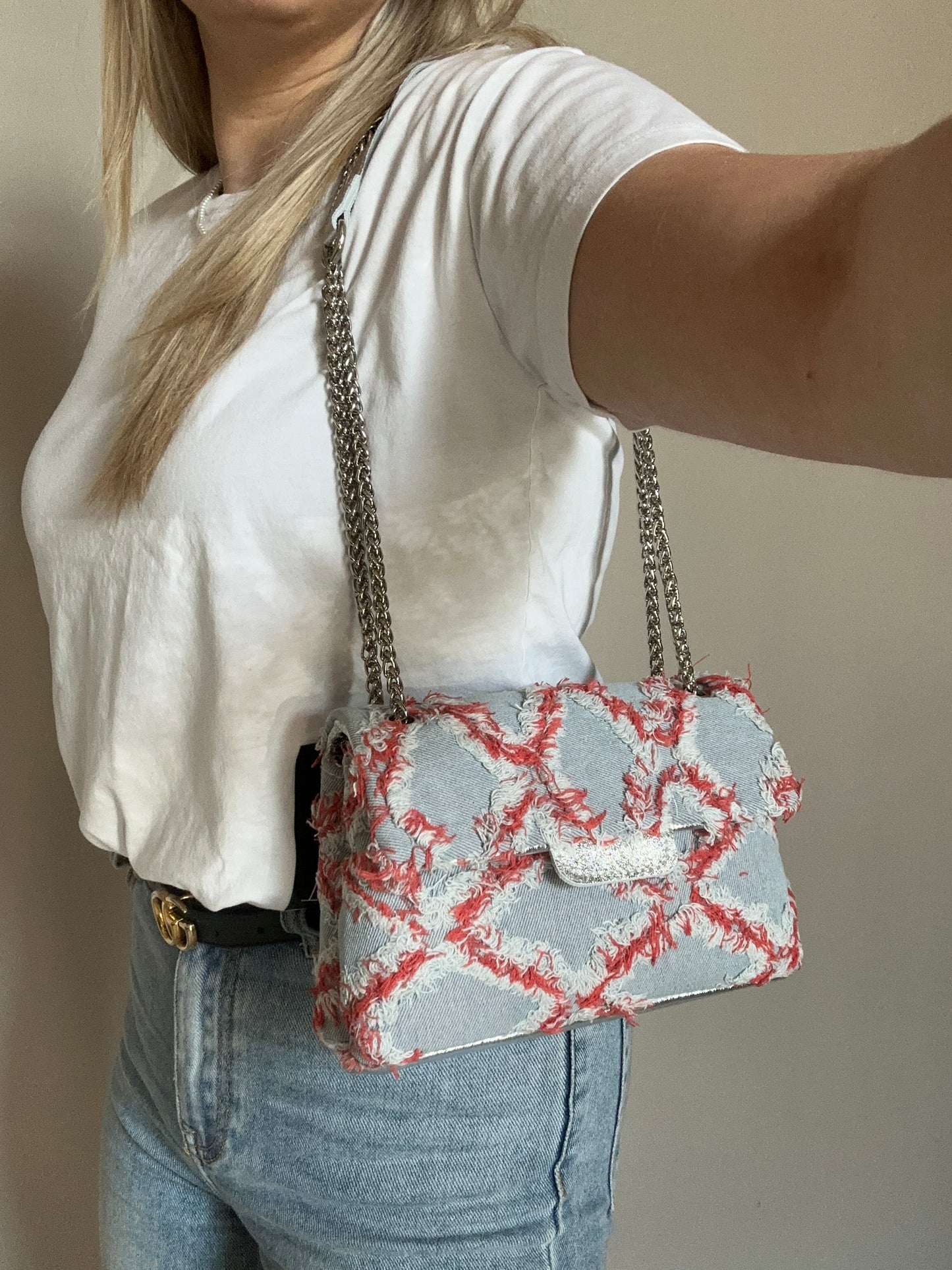 Denim Bag Red
